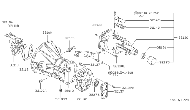 1980 Nissan 280ZX Cover-Trans Diagram for 32111-E9001