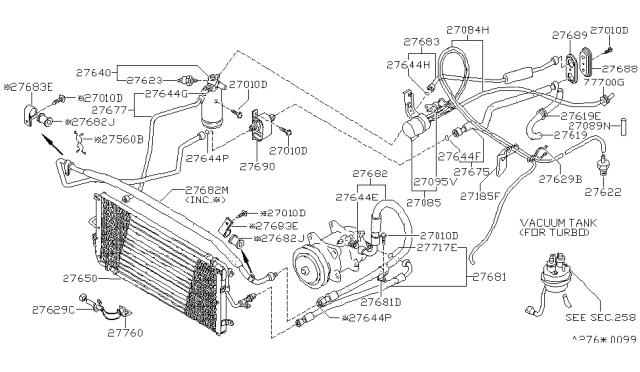 1981 Nissan 280ZX Tank Complete Vacuum Diagram for 27087-P9011
