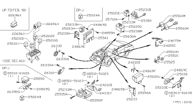 1981 Nissan 280ZX Relay-EFI Diagram for 25230-79906
