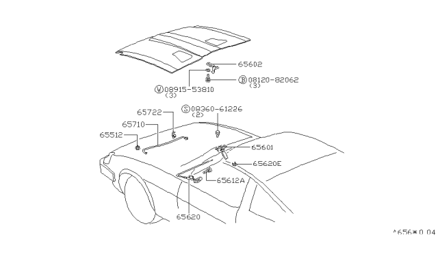 1982 Nissan 280ZX Hood-Support Diagram for 65510-P7100