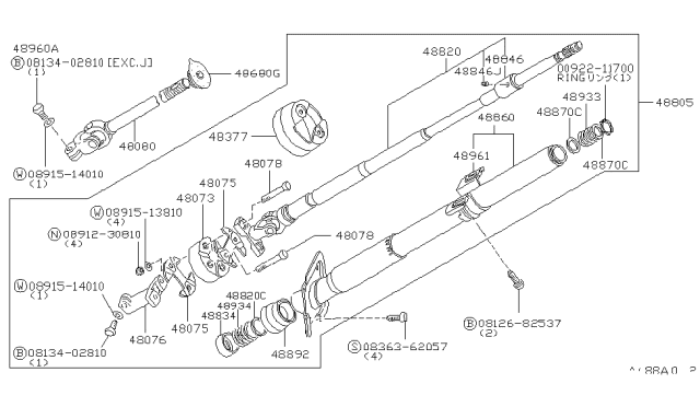 1980 Nissan 280ZX Tube Diagram for 48860-P7100