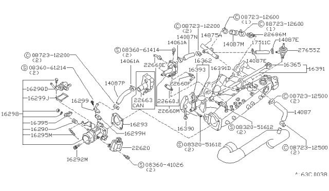 1982 Nissan 280ZX Hose-Inlet 5WAY Diagram for 14087-P9001