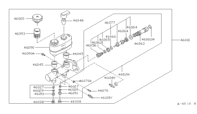 1982 Nissan 280ZX Brake Master Cylinder Diagram 2