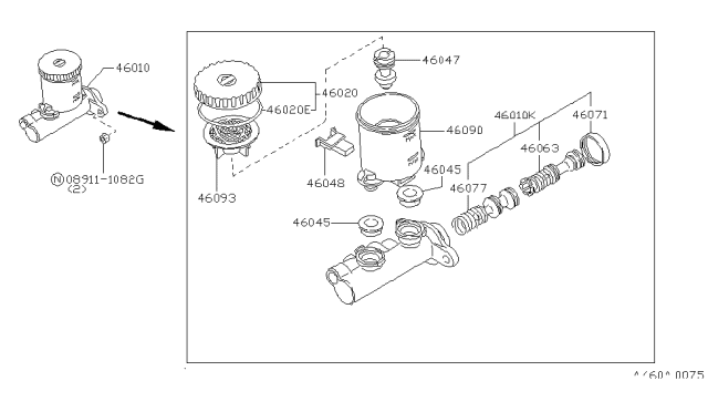 1987 Nissan 300ZX Brake Master Cylinder Diagram 1