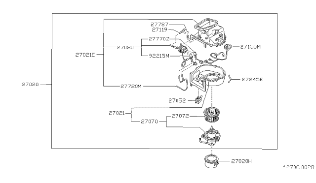 1985 Nissan 300ZX Fan W/MOTOR Diagram for 27220-01P02
