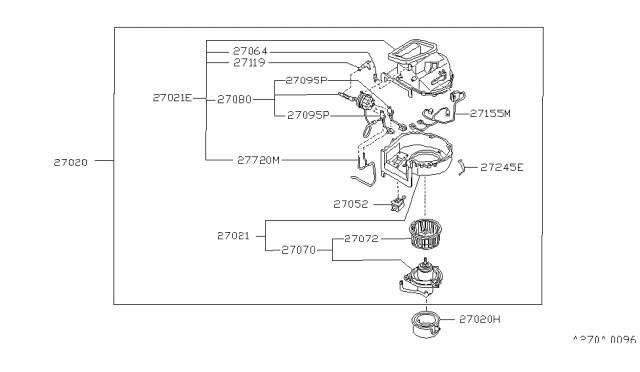 1986 Nissan 300ZX Heater & Blower Unit Diagram 1