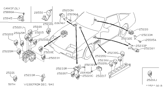 1985 Nissan 300ZX Bracket-Relay Diagram for 25235-03P00
