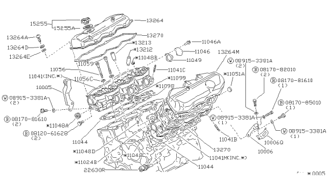 1985 Nissan 300ZX Sling Engine Rear Diagram for 10006-19P00