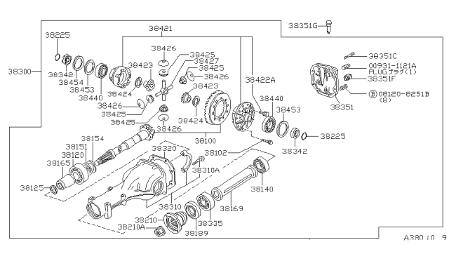 1987 Nissan 300ZX Rear Final Drive Diagram 2