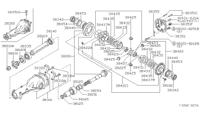 1989 Nissan 300ZX Final Drive Diagram for 38300-11P73