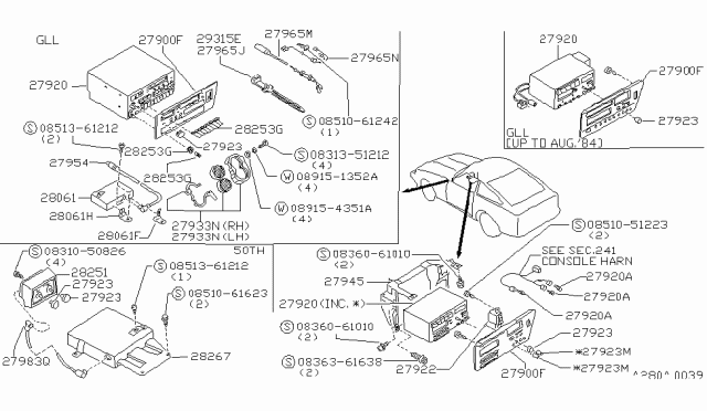 1985 Nissan 300ZX Knob Radio-FADER Diagram for 28128-17P00
