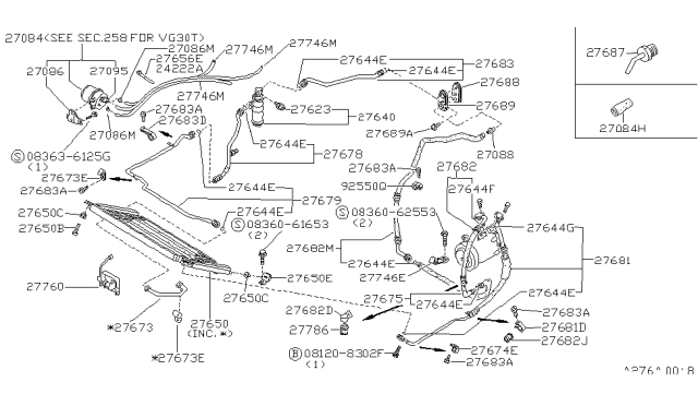 1985 Nissan 300ZX Tube-CONDENSER/LIQUID Tank Diagram for 92452-01P02