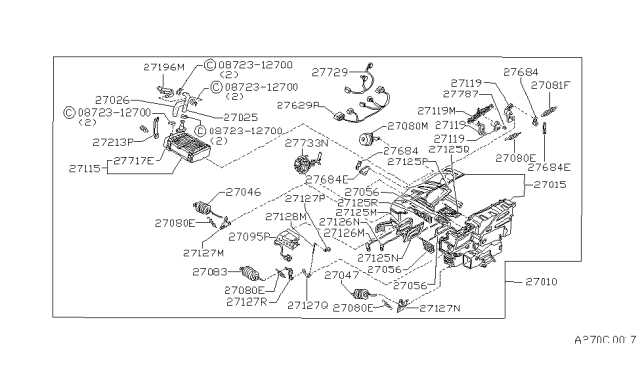1988 Nissan 300ZX Lever Link DEFROST Diagram for 27158-01P00