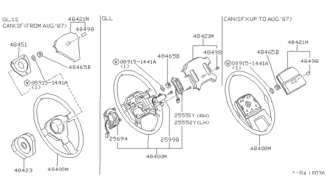 1987 Nissan 300ZX Cover-Boss Diagram for 48432-25P03
