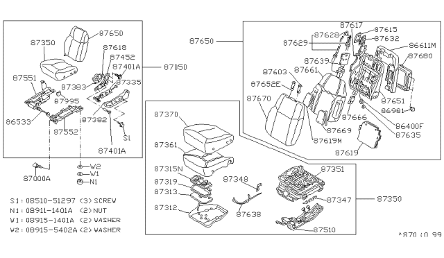 1985 Nissan 300ZX Front Seat Diagram 5