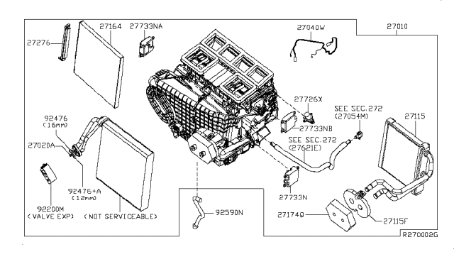 2007 Nissan Altima Heating Unit Assy-Front Diagram for 27110-JA100