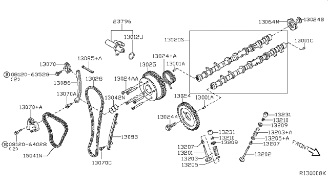 2010 Nissan Altima Spring-Valve,Outer Diagram for 13203-9N00A
