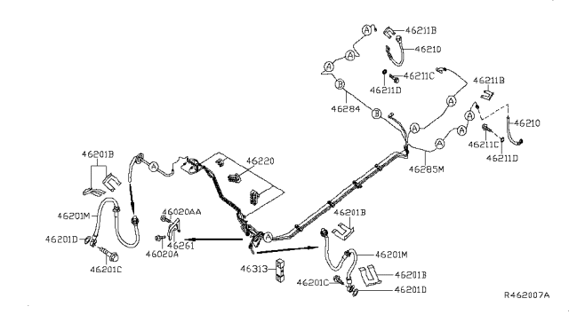 2012 Nissan Altima Brake Piping & Control Diagram 2