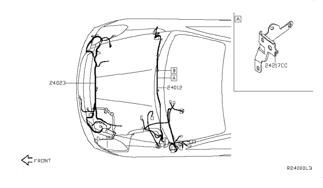 2010 Nissan Altima Harness-Sub Diagram for 24023-ZX00A