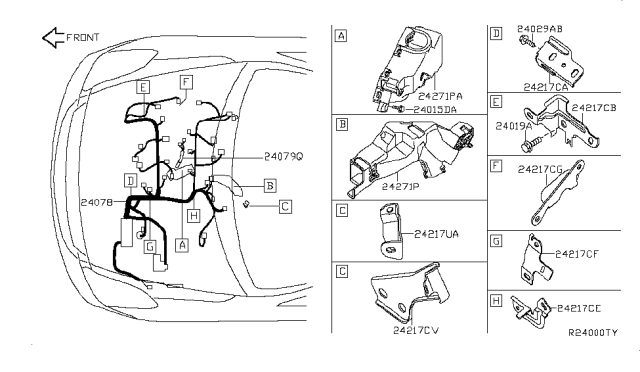 2011 Nissan Altima Harness Assembly-EGI Diagram for 24011-ZX00A