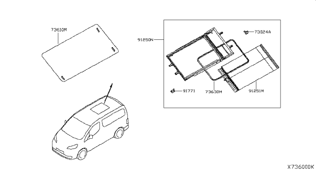 2016 Nissan NV Sun Roof Parts Diagram 3