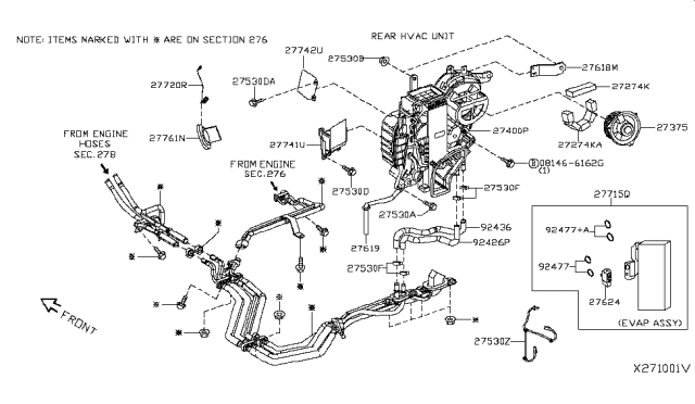 2018 Nissan NV Harness-Sub Diagram for 27206-CY100