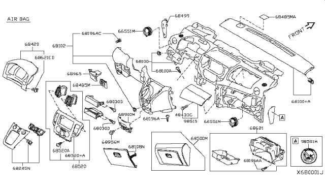 2015 Nissan NV Instrument Panel,Pad & Cluster Lid Diagram 2