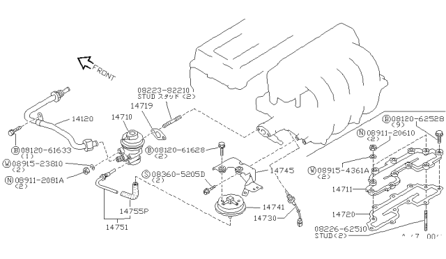 1993 Nissan Sentra Screw-Machine Diagram for 08360-5205D