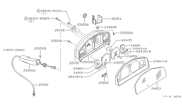 1992 Nissan Sentra Instrument Meter & Gauge Diagram 3