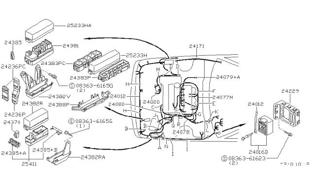 1994 Nissan Sentra Harness Assembly-EGI Sub Diagram for 24079-94Y60
