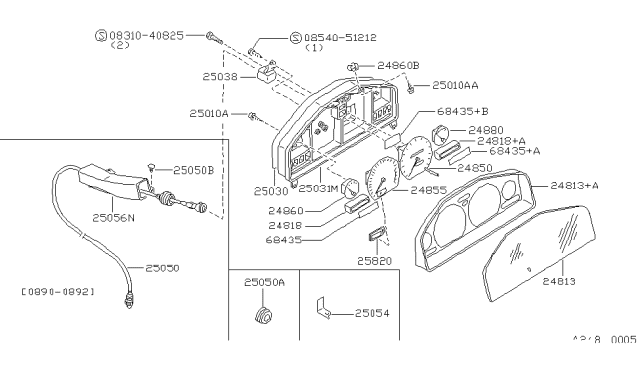 1992 Nissan Sentra Instrument Meter & Gauge Diagram 1
