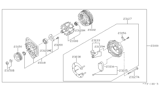 1993 Nissan Sentra Rotor Assembly Diagram for 23108-50Y05