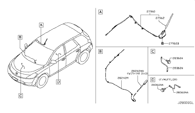2004 Nissan Murano Audio & Visual Diagram 1