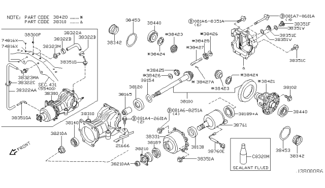 2004 Nissan Murano Cover - Coupling Diagram for 38331-CA000