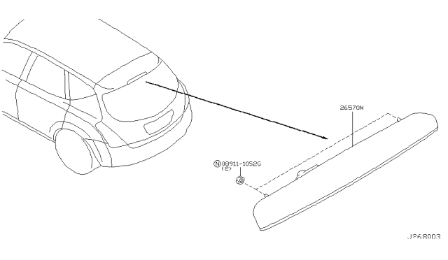 2007 Nissan Murano Lamp Assembly-Stop Diagram for 26590-CA00A