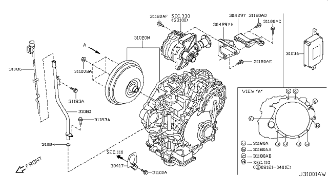 2007 Nissan Murano Auto Transmission,Transaxle & Fitting Diagram 4