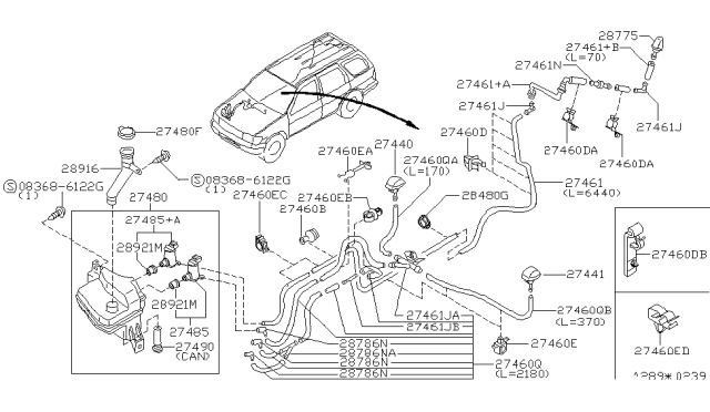 1996 Nissan Pathfinder Protector-Harness Diagram for 24274-M3000