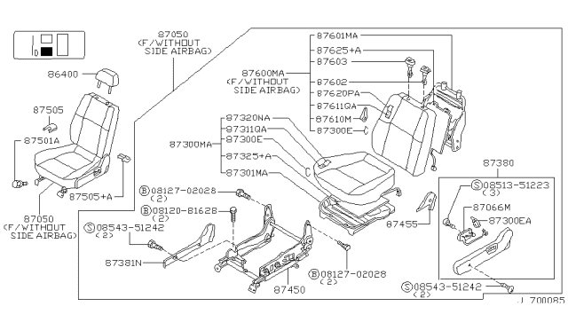 1997 Nissan Pathfinder Front Seat Diagram 2