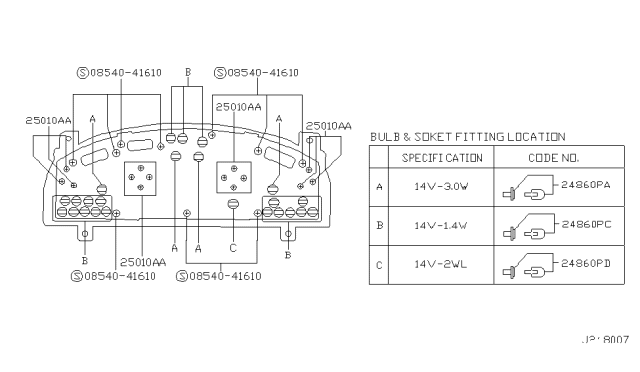 2000 Nissan Pathfinder Instrument Meter & Gauge Diagram 4
