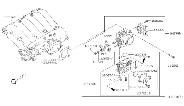 2001 Nissan Pathfinder Throttle Chamber Diagram 1