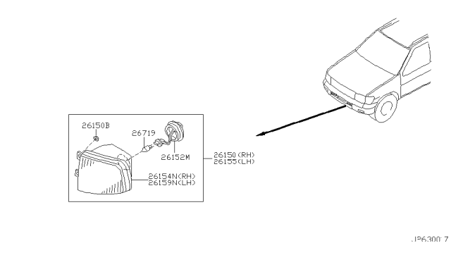2000 Nissan Pathfinder Fog,Daytime Running & Driving Lamp Diagram 1