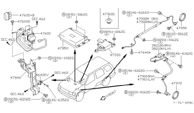 1998 Nissan Pathfinder Anti Skid Control Diagram 3