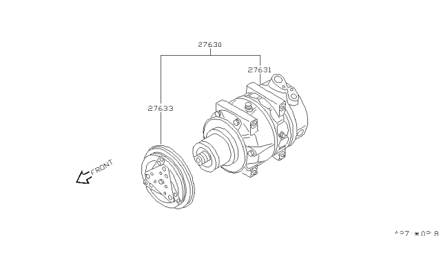 1996 Nissan Pathfinder Compressor Diagram for 92600-0W003