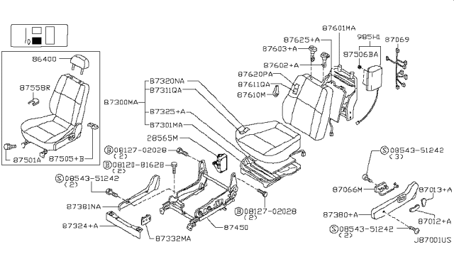 2003 Nissan Pathfinder Front Seat Diagram 2