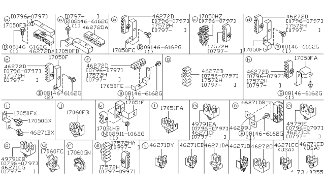 1998 Nissan Pathfinder Clamp Diagram for 46271-1W210