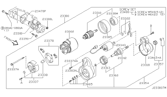 2001 Nissan Pathfinder Packing Diagram for 23385-8P410