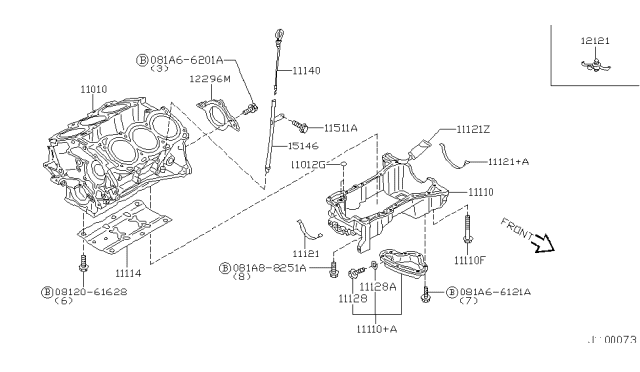 2001 Nissan Pathfinder Cylinder Block & Oil Pan Diagram 2