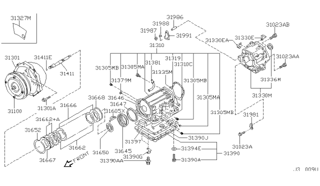 2003 Nissan Pathfinder Torque Converter,Housing & Case Diagram 5