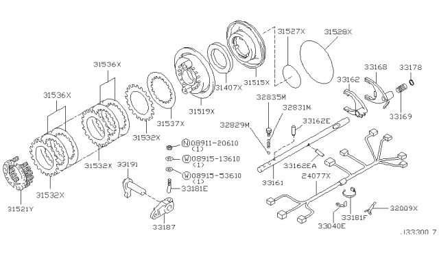 2002 Nissan Pathfinder Transfer Shift Lever,Fork & Control Diagram 4