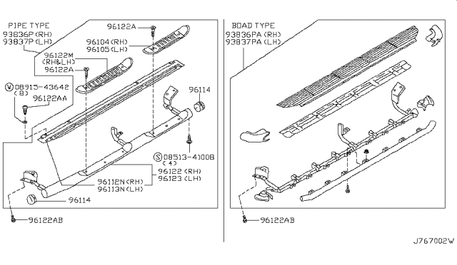 2000 Nissan Pathfinder Plate-Side Step,L Diagram for 96111-2W700